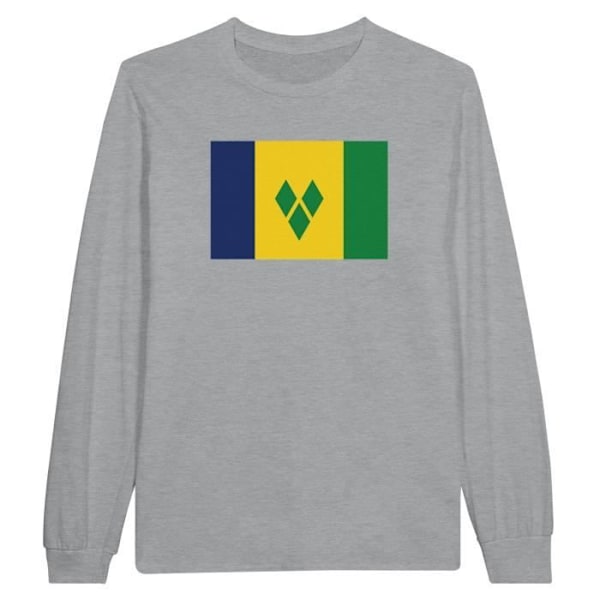 Saint Vincent og Grenadinerne Flag langærmet T-shirt i grå Grå jag