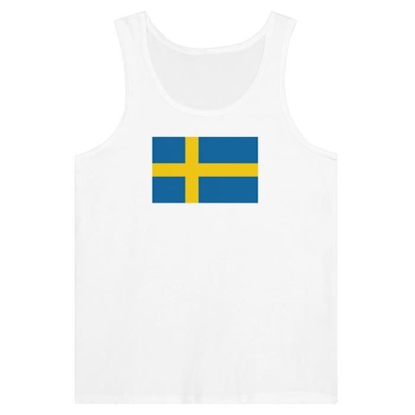 Sweden Flag Tank Top i hvid Vit jag