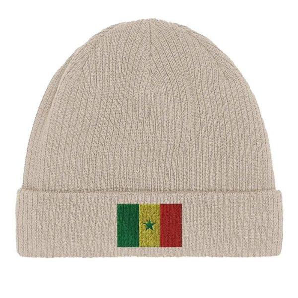 Bonnet Drapeau Sénégal i Beige Beige