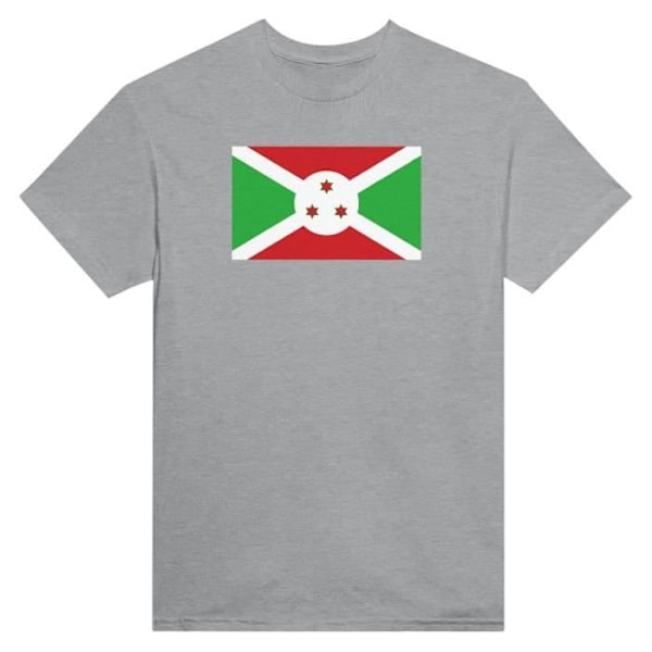 Burundi Flag T-shirt i grå farve Grå XL