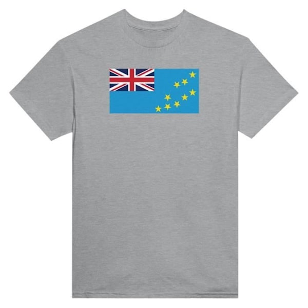 Tuvalu Flag T-shirt i grå farve Grå XXXXL