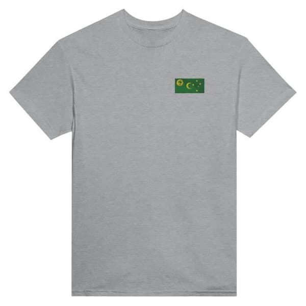 Cocos Islands Flag Embroidery T-paita harmaa Grå S
