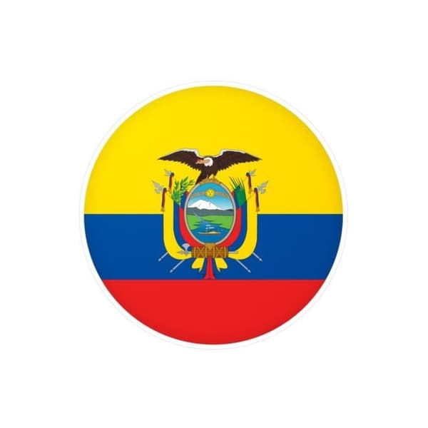 Pyöreä tarra Ecuadorin lippu 10 cm 1000 kappaletta