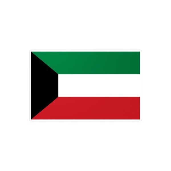 Kuwait Flag Sticker 5,0x7,0cm i 1000 bitar