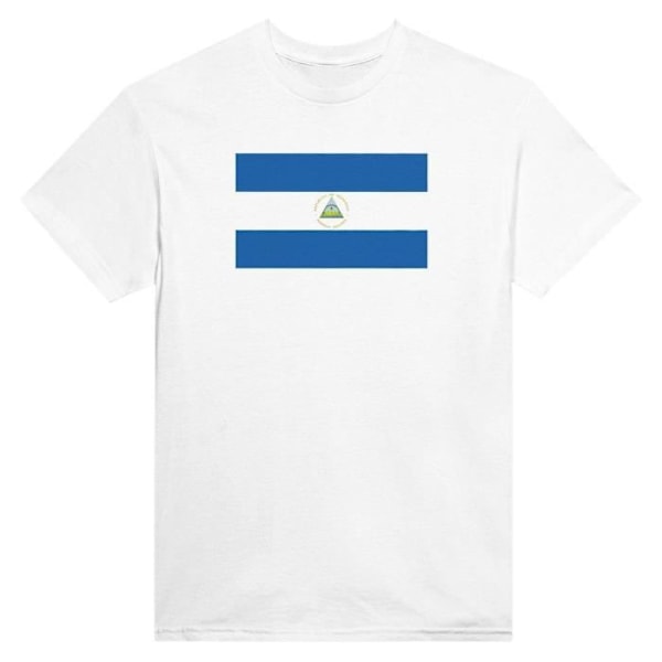 Nicaragua Flag T-shirt i hvid farve Vit M