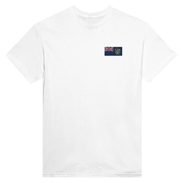 Pitcairn Islands Flag Broderi T-shirt i hvid Vit jag