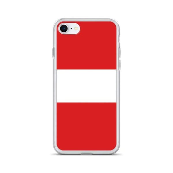 Coque iPhone 8 - Peru's flag - Blødt silikone - Stødbeskyttelse - Let adgang til porte Röd