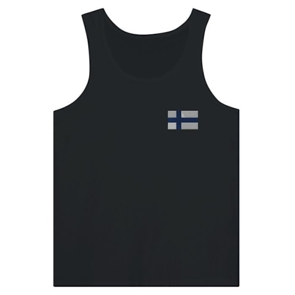 Finland Flag Broderi Tank Top i Sort Svart S