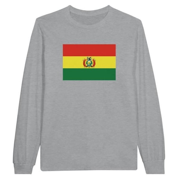 Bolivia Flag langærmet T-shirt i grå Grå XXL