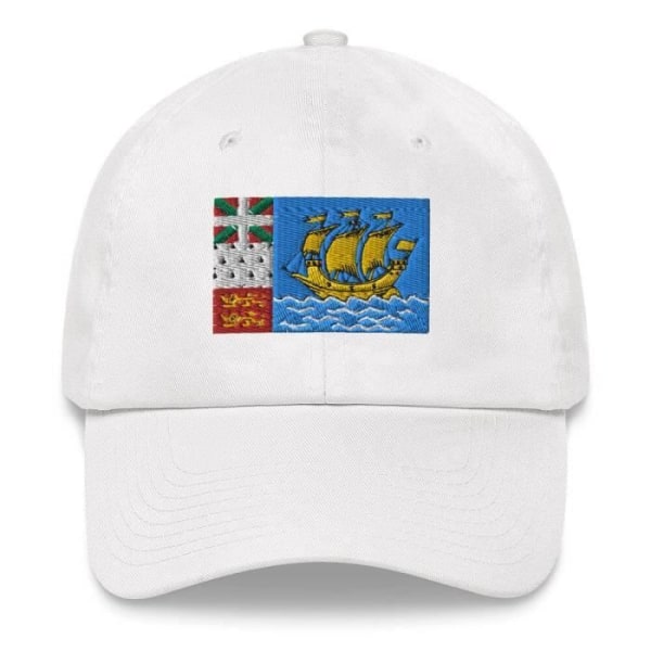 Saint Pierre og Miquelon Flag Cap Hvid