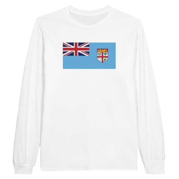 Fiji Flag langærmet T-shirt i hvid Vit S