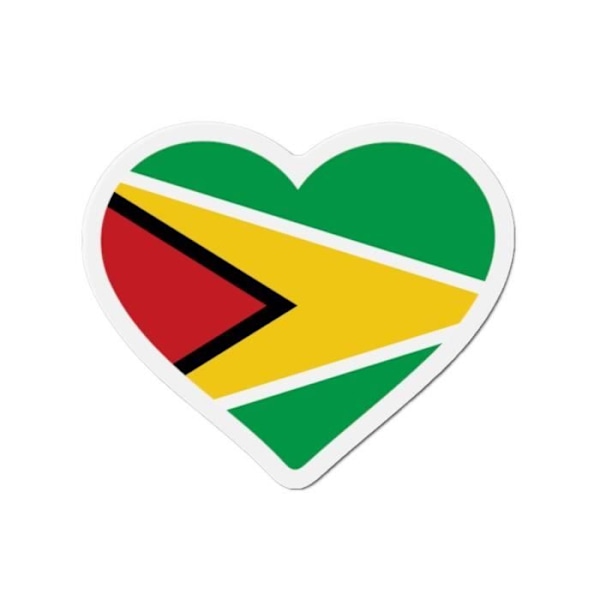 Guyana Flag Heart Magnet 50 stycken i 9cm