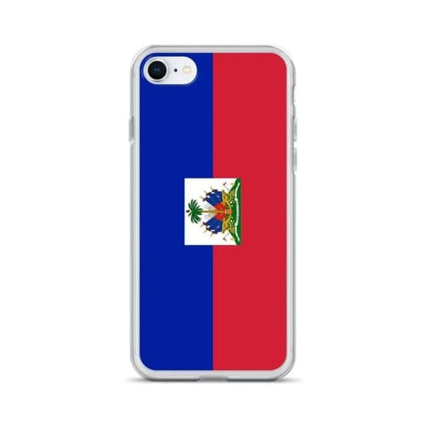 Coque iPhone - PIXELFORMA - iPhone 7 - Haiti Flag - Blødt silikone - Fuld beskyttelse Haitis flagga
