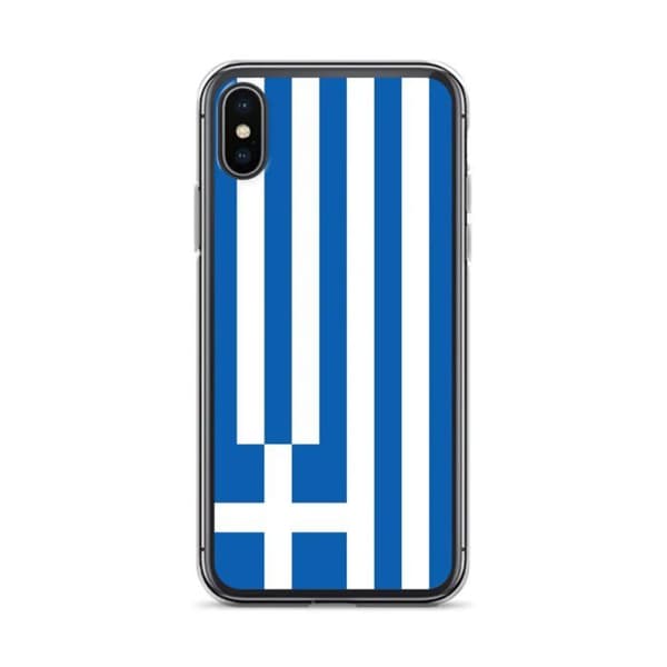 iPhone Cover - PIXELFORMA - iPhone XS - Græsk Flag - Blødt Silikone - Letvægts Design Blå och vit