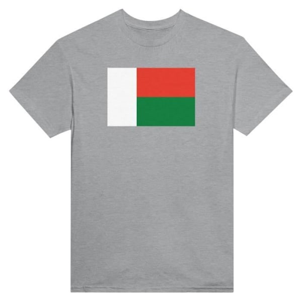 Madagaskar Flag T-shirt i grå farve Grå XXXXXL