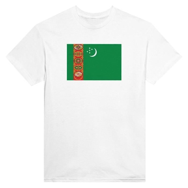 Turkmenistan Flag T-shirt i hvid farve Vit XXXL