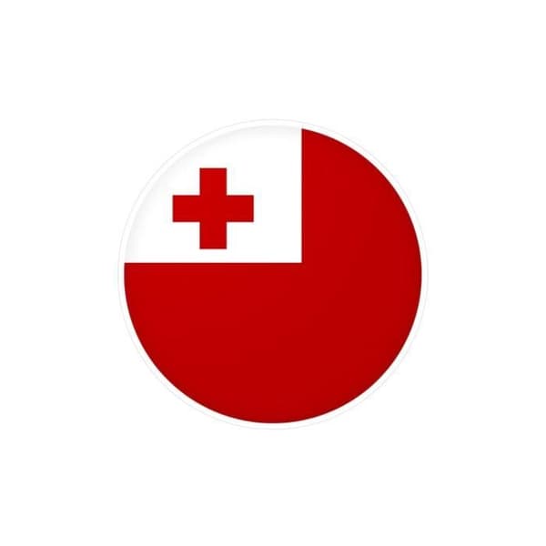 Tonga-lippu pyöreä tarra 10 cm 1000 kappaletta