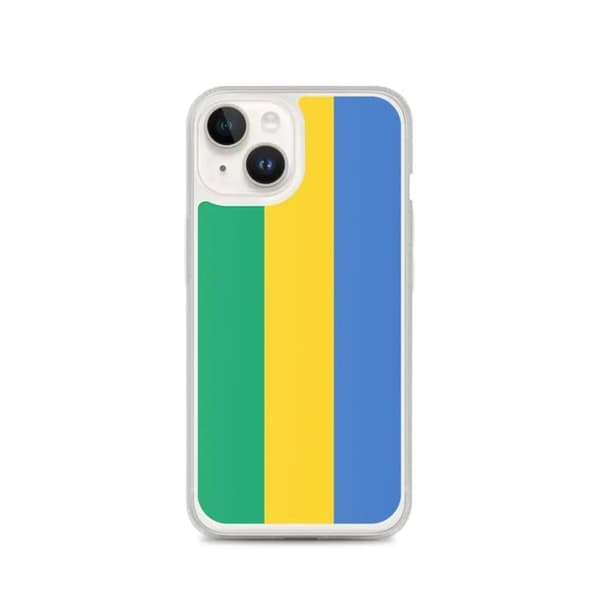 iPhone Cover - PIXELFORMA - iPhone 14 - Gabon Flag - Blødt silicone - Let design Grön gul