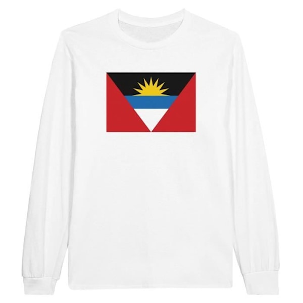 Antigua og Barbuda Flag langærmet T-shirt i hvid Vit jag