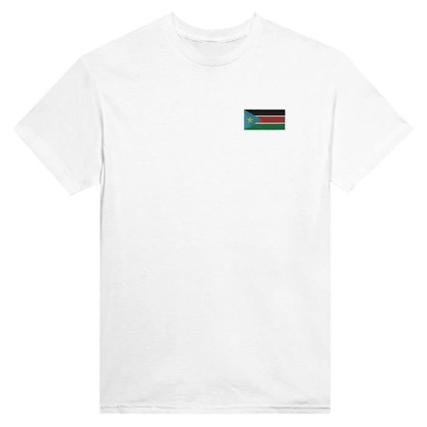 Sydsudan flag broderi T-shirt i hvid Vit XXL