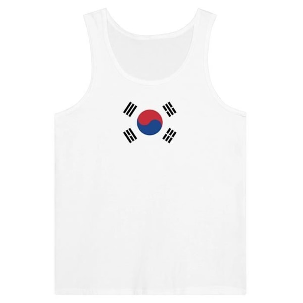 Sydkorea Flag Tank Top i hvid Vit S