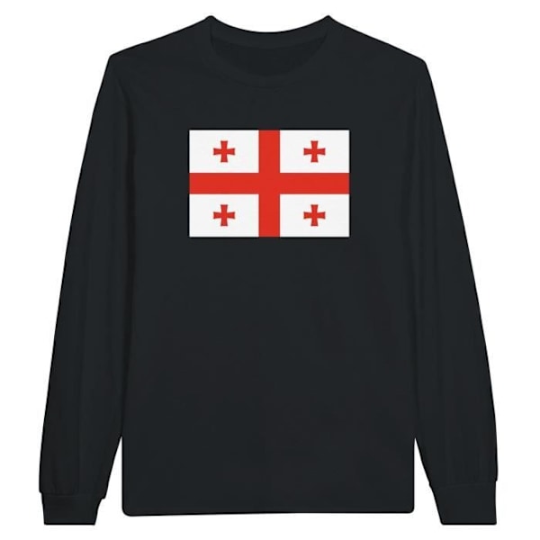 Georgia Flag langærmet T-shirt i sort Svart XL