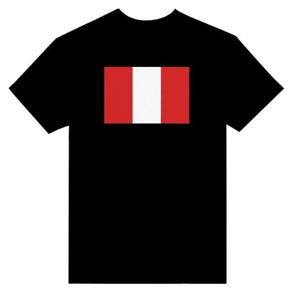 Peru Flag T-shirt i sort farve Svart XXXXXL