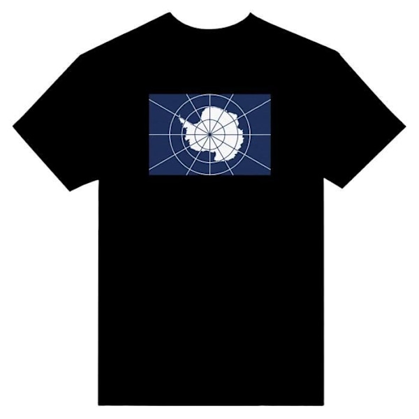 Officiell Antarctic Flag T-shirt i svart färg Svart XXXXL