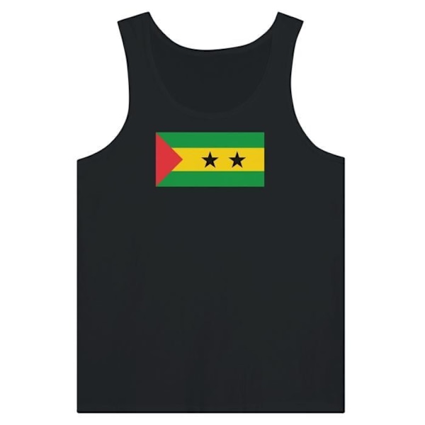 Sao Tome og Principe Flag Tank Top i sort Svart jag