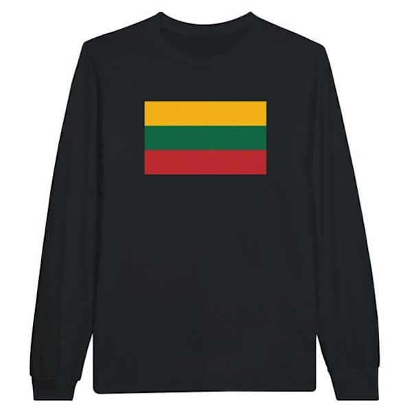 Litauen Flag Langærmet T-shirt i sort Svart M