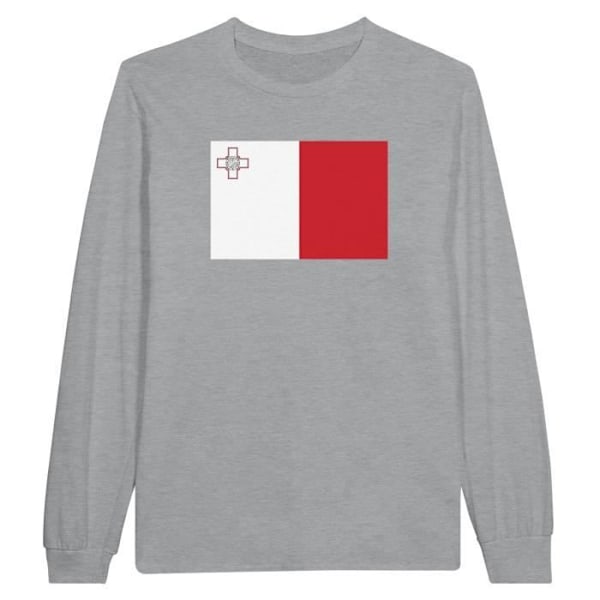 Malta Flag pitkähihainen T-paita harmaa Grå XXXL