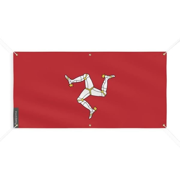 Banner Flag of the Isle of Man 6 Øjer 100x200cm i polyester