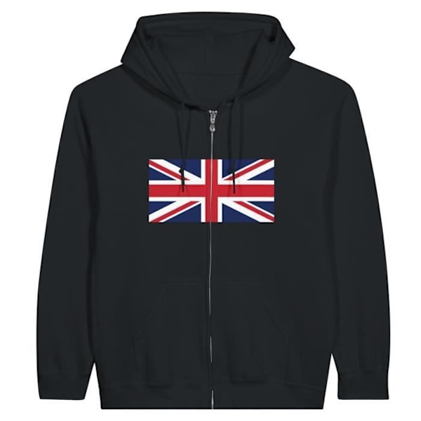 UK Flag musta vetoketjuhuppari Svart jag