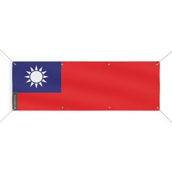 Taiwanin lippubanneri 8 silmukkaa 50x150 cm