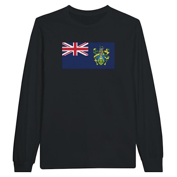 Pitcairn Islands Flag Langærmet T-shirt i sort Svart XXL