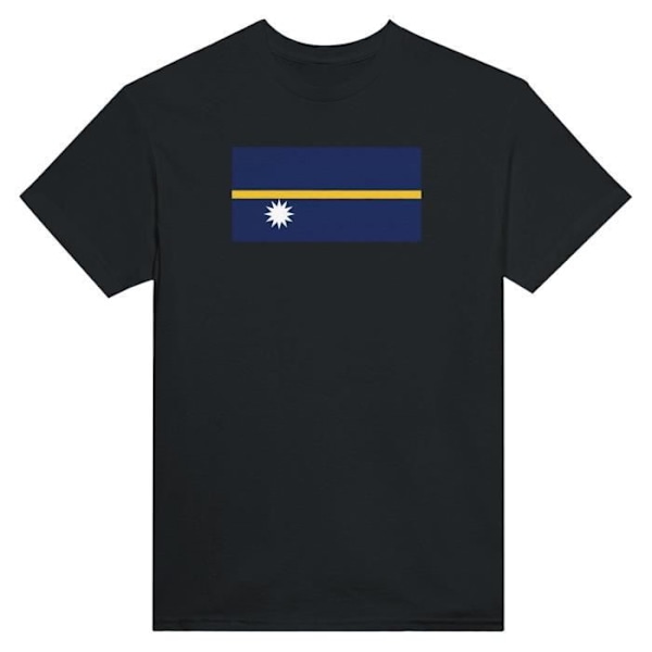 Nauru Flag T-paita mustana Svart XXL