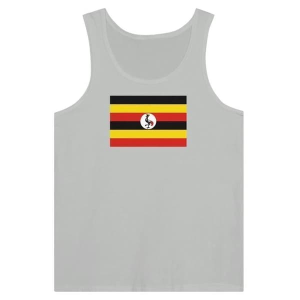 Tanktop - Uganda Flag - Grå - 100% bomuld - Slim Fit - Holdbar Grå S