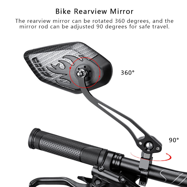 Motorcykel Backspeglar, Anpassad Design Universell Passform för Bred Klar Sikt, Kollisionsresistens & Hållbar Användning, 360 Graders Rotation