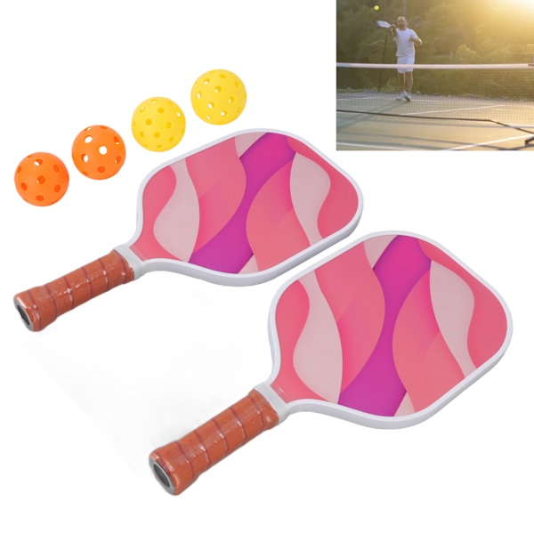 Pickleballracket, Livfullt färgad glasfiberyta för elitkraft och precision, Professionell pickleballracket för nybörjare och proffs