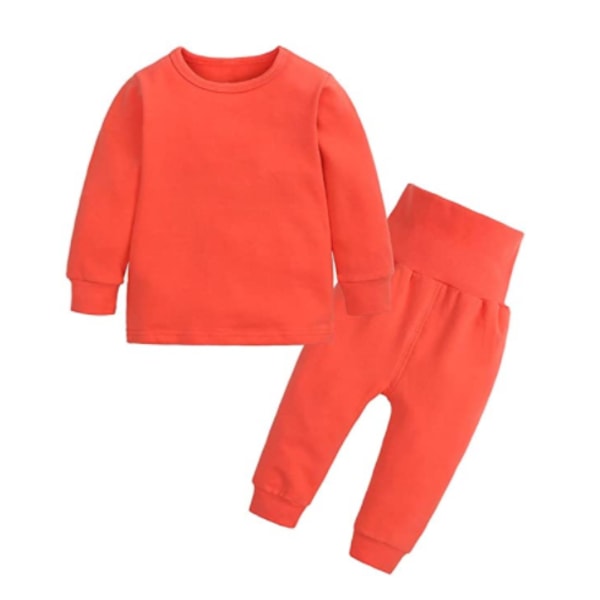 Little Boys Girls Cotton Pyjamas Underkläder Set-110cm orange