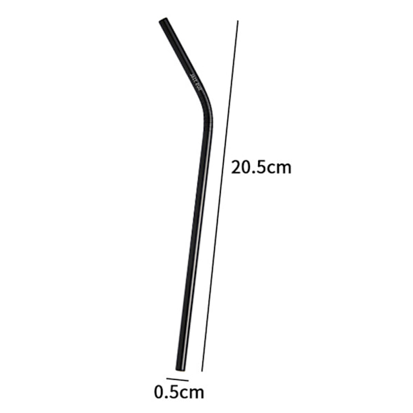 Set med 6 rostfria sugrör, återanvändbara metallsugrör för dricksglas, muggar, kalla drycker,