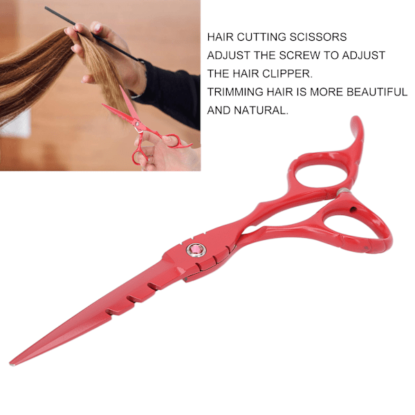 15 cm Rostfria Saxar Skägg Frisörsax Trimsax Klippare för Hemmasalong Barberare Röd