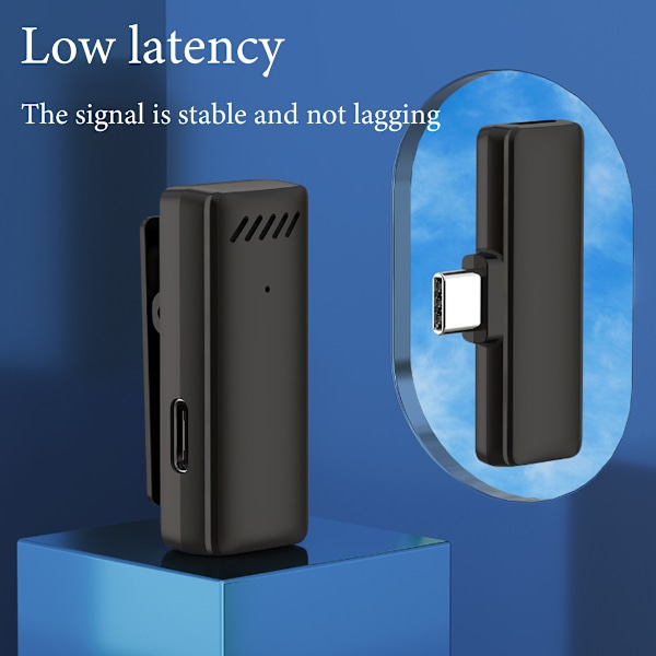 Högpresterande mikrofonkit, trådlösa lavaliermikrofoner med laddningsfodral, brusreducering för kristallklart ljud, Plug-And-Play minimikrofon,