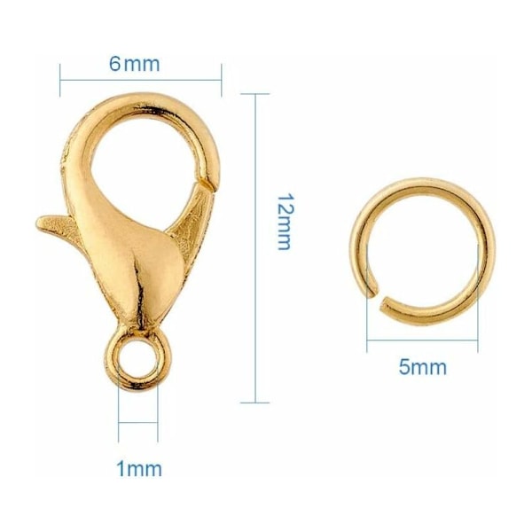 120 st smycken Karbinhakar + 840 st öppna hoppringar Smyckesfyndsats för smyckesfynd Smycketillverkning Handgjorda smycken T-Audacity