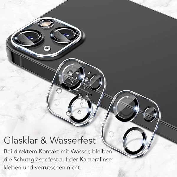 GLiving pansarglas för iPhone 13, 3-pack kameraskydd, härdat glas,