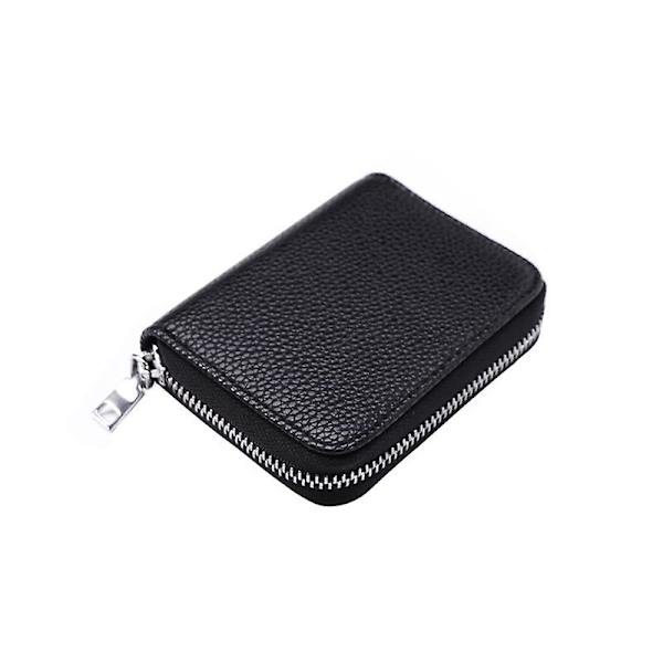 Plånbokskortfodral för män i läder med metall, RFID-blockering, tunt, kreditkortshållare, pengaklipp BLACK 13*10*3 BLACK 13*10*3