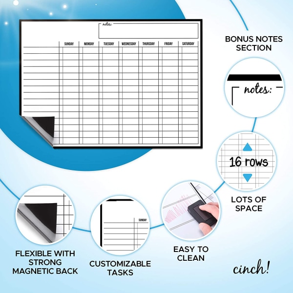 Magnetisk whiteboardtavla liten för hemmakök