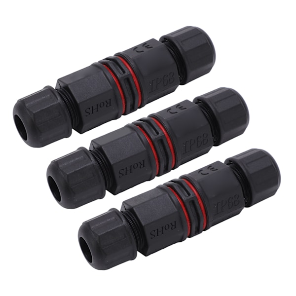 Vattentäta kontakter, högtemperaturbeständiga för utomhusbelysning, LED-modullampor, geografisk belysning, fontäner, 3-pack