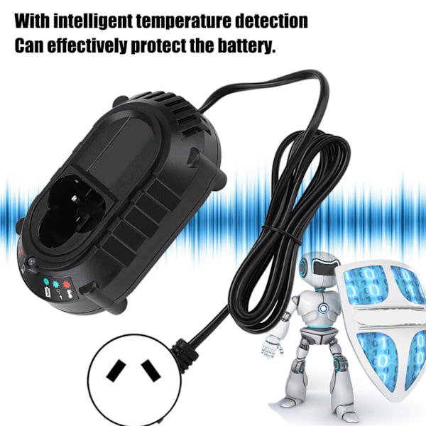 Professionell Litiumjonbatteriladdare, Batteriladdare för Elverktyg med LED-indikator för Makita 7.2V-10.8V Litiumjonbatterier