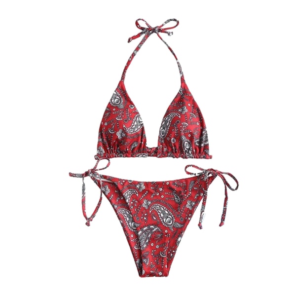 Liten printed baddräktsbikini dam sommar beach partybikini